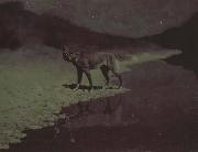 Frederic Remington Moon-light,wolf (mk43) oil